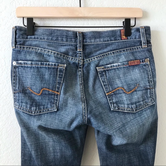 7 FOR ALL MANKIND Low Rise Blue Bootcut Jeans 26 - Picture 7 of 10
